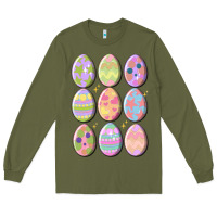 Army Green vintage easter eggs Long Sleeve Tee - MaliasSmallBusiness
