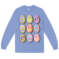 Colony Blue vintage easter eggs Long Sleeve Tee - MaliasSmallBusiness
