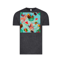 Vintage Black summer vibes seamless pattern Vintage Tee - BundleAndBundleShop