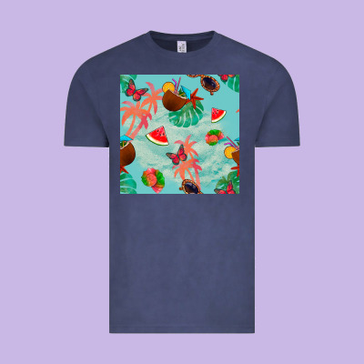 Summer Vibes Seamless Pattern Vintage Tee Designed By Bundleandbundleshop