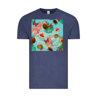 Vintage Denim summer vibes seamless pattern Vintage Tee - BundleAndBundleShop