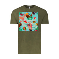 Vintage Olive summer vibes seamless pattern Vintage Tee - BundleAndBundleShop