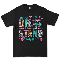 Black when life gives you more than you can stand kneel Premium Tee - AdoDesignShop