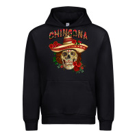 Black Chingona with roses Mexico Urban Hoodie - HowdyJamesFarm