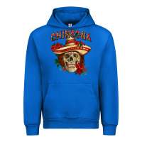 Cobalt Chingona with roses Mexico Urban Hoodie - HowdyJamesFarm