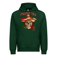 Forest Green Chingona with roses Mexico Urban Hoodie - HowdyJamesFarm