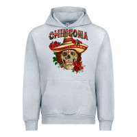 Heather Grey Chingona with roses Mexico Urban Hoodie - HowdyJamesFarm
