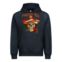 Navy Chingona with roses Mexico Urban Hoodie - HowdyJamesFarm