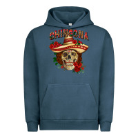 Pigment Midnight Navy Chingona with roses Mexico Urban Hoodie - HowdyJamesFarm