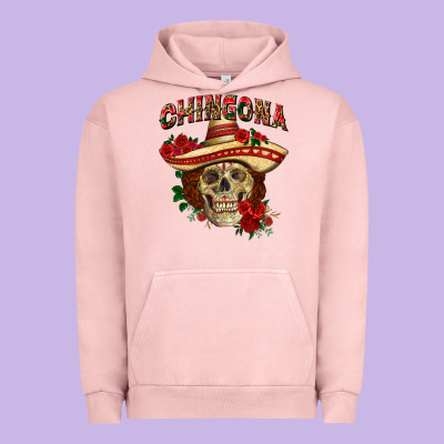 Chingona With Roses Mexico Urban Hoodie Designed By Howdyjamesfarm