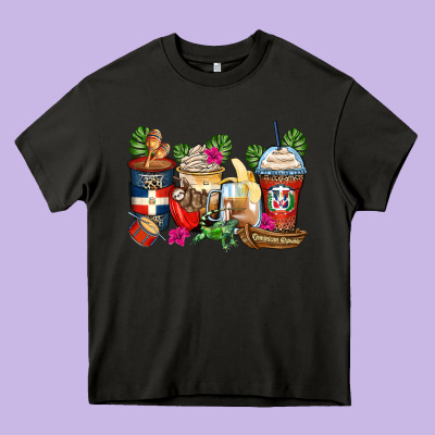 Dominican Republic Coffee Cups Heavy Core Tee Designed By Zillion Design Studio