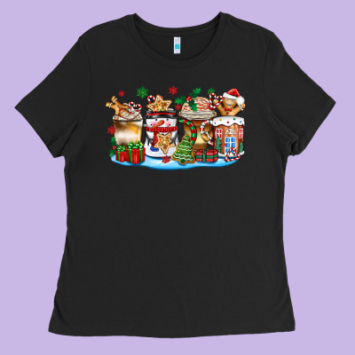 Christmas Cookie Coffee Cups Ladies Tee Designed By Zillion Design Studio