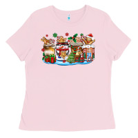 Bubblegum Pink christmas cookie coffee cups Ladies Tee - Zillion Design Studio