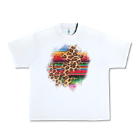 White serape leopard patch Urban Heavy Tee - AdoDesignShop