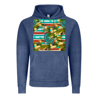 Vintage Denim camouflage serape gemstone seamless pattern Vintage Hoodie - BundleAndBundleShop