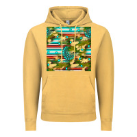 Vintage Mustard camouflage serape gemstone seamless pattern Vintage Hoodie - BundleAndBundleShop