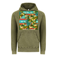 Vintage Olive camouflage serape gemstone seamless pattern Vintage Hoodie - BundleAndBundleShop
