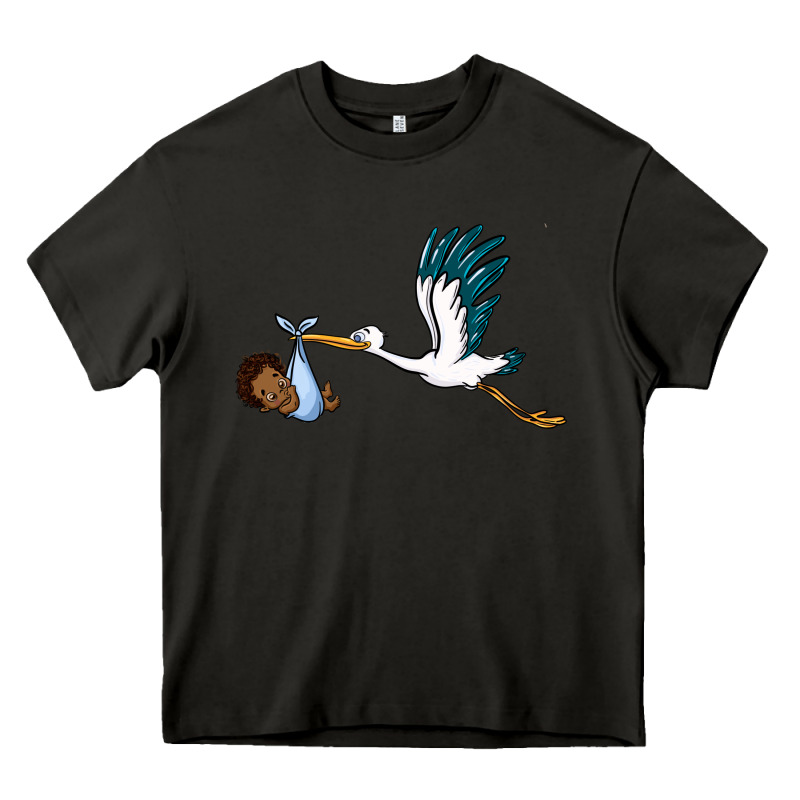 Stork With Black Baby Boy Heavy Core Tee by BarkalooDesign | Teevron
