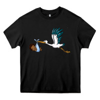 Black stork with black baby boy Heavy Core Tee - BarkalooDesign