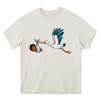 Cream stork with black baby boy Heavy Core Tee - BarkalooDesign