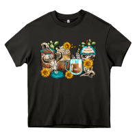 Asphalt bull skull coffee cups Heavy Core Tee - Zillion Design Studio