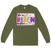 Army Green checkered risen Long Sleeve Tee - MaliasSmallBusiness