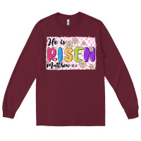 Burgundy checkered risen Long Sleeve Tee - MaliasSmallBusiness