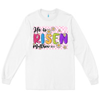 White checkered risen Long Sleeve Tee - MaliasSmallBusiness