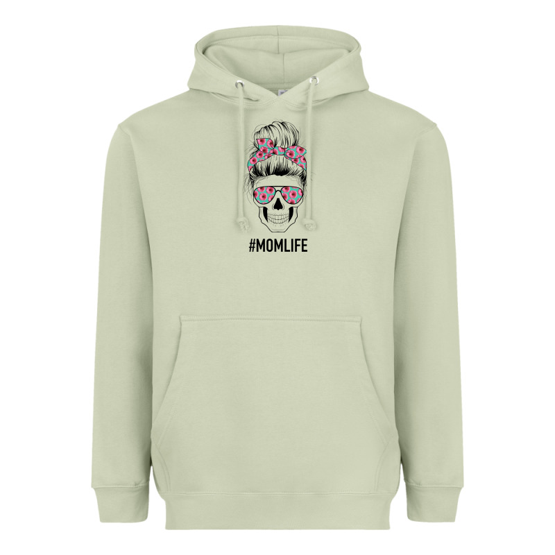 Pink Flower On Cyan Background Mom Skull Heavyweight Hoodie by Bettercallsaul | Teevron