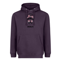 Plum Pink Flower on Cyan Background Mom Skull Heavyweight Hoodie - Bettercallsaul