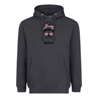Smoke Pink Flower on Cyan Background Mom Skull Heavyweight Hoodie - Bettercallsaul