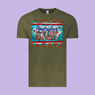American Babe Leopard Gemstone Vintage Tee Designed By Artiststas