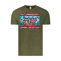 Vintage Olive American babe leopard gemstone Vintage Tee - Artiststas