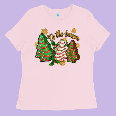 Tis The Season Christmas Cake Ladies Tee Designed By Zillion Design Studio