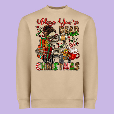 When You're Dead Inside But It's Christmas Heavyweight Sweatshirt Designed By Jasminsmagicworld
