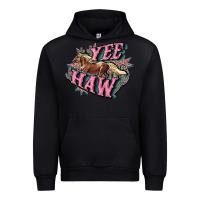 Black Yee haw Urban Hoodie - HowdyJamesFarm