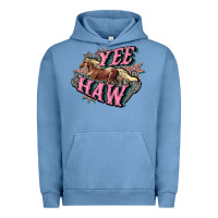 Pigment Pebble Blue Yee haw Urban Hoodie - HowdyJamesFarm