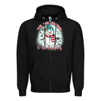 Black 'tis the season to be freezing Zipper Hoodie - MaliasSmallBusiness