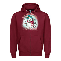 Burgundy 'tis the season to be freezing Zipper Hoodie - MaliasSmallBusiness
