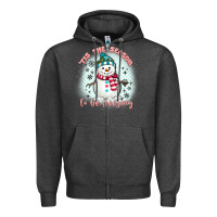Charcoal Heather 'tis the season to be freezing Zipper Hoodie - MaliasSmallBusiness