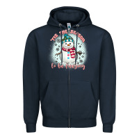 Navy 'tis the season to be freezing Zipper Hoodie - MaliasSmallBusiness