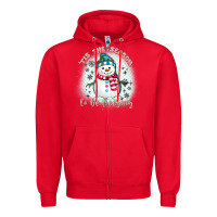 Red 'tis the season to be freezing Zipper Hoodie - MaliasSmallBusiness
