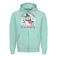 Seafoam 'tis the season to be freezing Zipper Hoodie - MaliasSmallBusiness