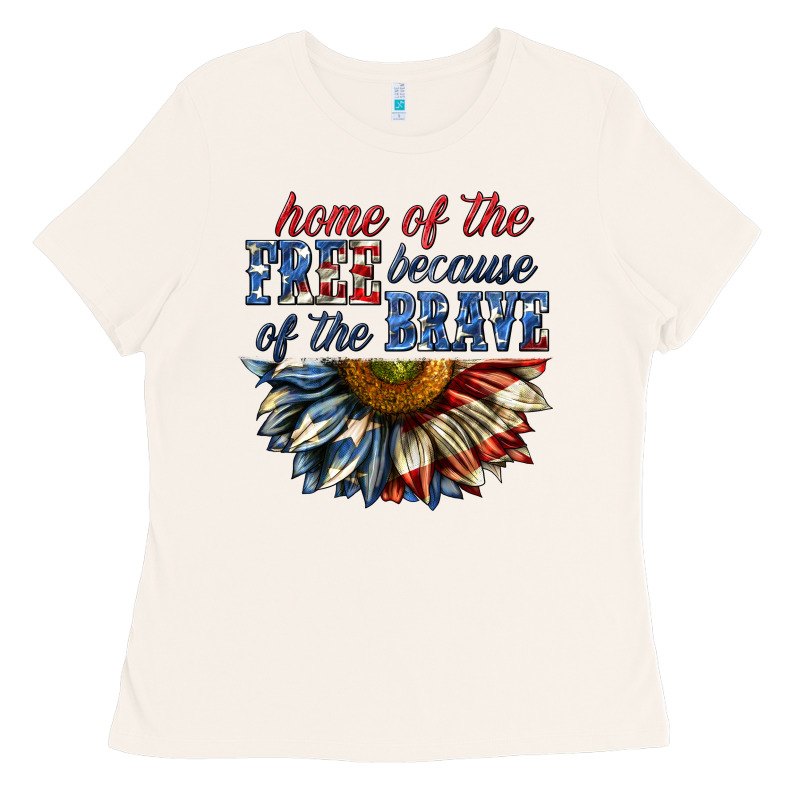 Home Of The Free Because Of The Brave Sunflower Bi Ladies Tee by texasbilliewilder | Teevron