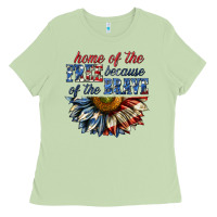 Matcha home of the free because of the brave sunflower bi Ladies Tee - texasbilliewilder