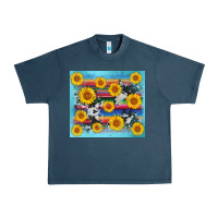 Midnight Navy serape cowhide sunflower Urban Heavy Tee - AdoDesignShop