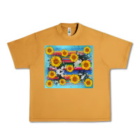 Peanut Butter serape cowhide sunflower Urban Heavy Tee - AdoDesignShop