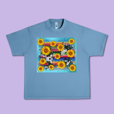 Serape Cowhide Sunflower Urban Heavy Tee Designed By Adodesignshop