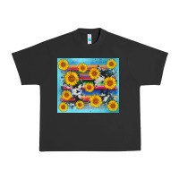 Pigment Black serape cowhide sunflower Urban Heavy Tee - AdoDesignShop