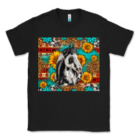 Black Aztec Sunflowers Horse Classic Tee - LillyAllenDesigns